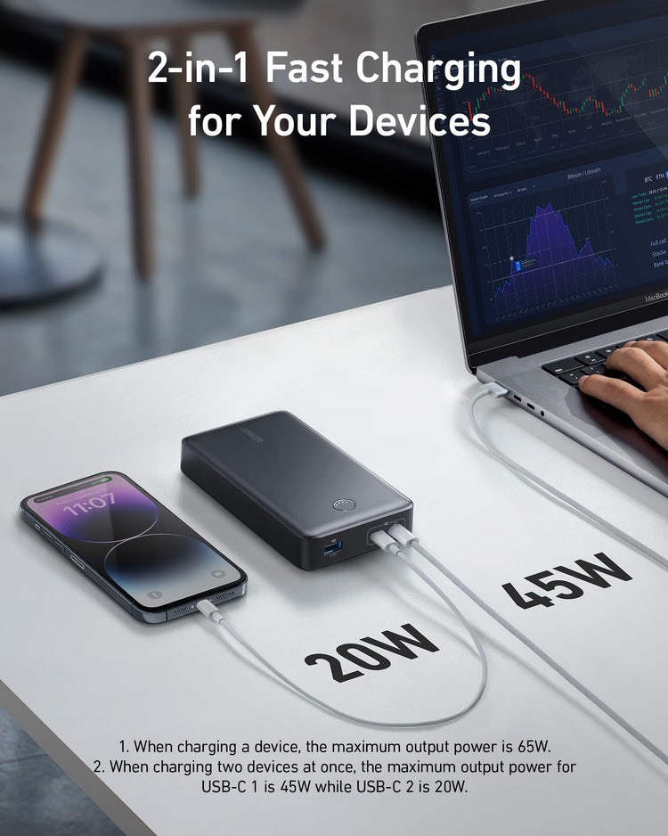 Anker 537 Power Bank ((PowerCore 24K for Laptop) Powerbank Sort | TB434313I0