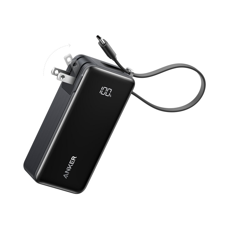 Anker Power Bank ((10K, Fusion, Built-In Cable) Powerbank Sort | VP262526M1