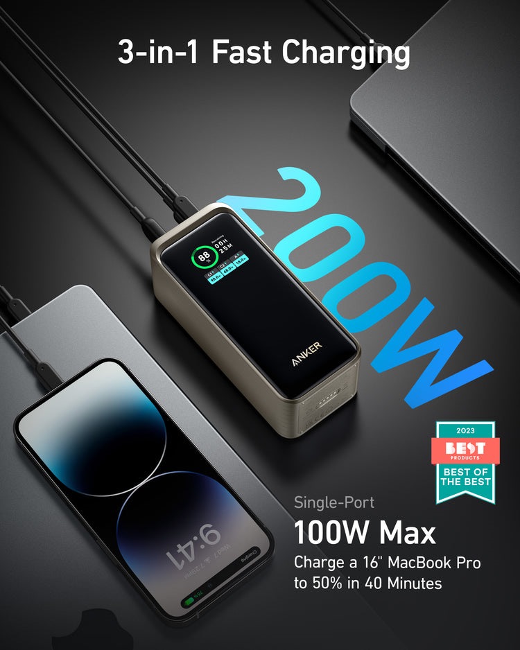 Anker Prime 20,000mAh Power Bank ((200W) Powerbank Sort | VB986408A7